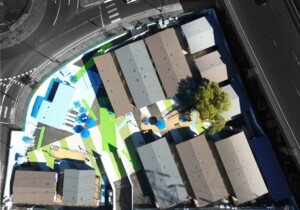 aerial view of housing project by kadre architects and lehrer architects