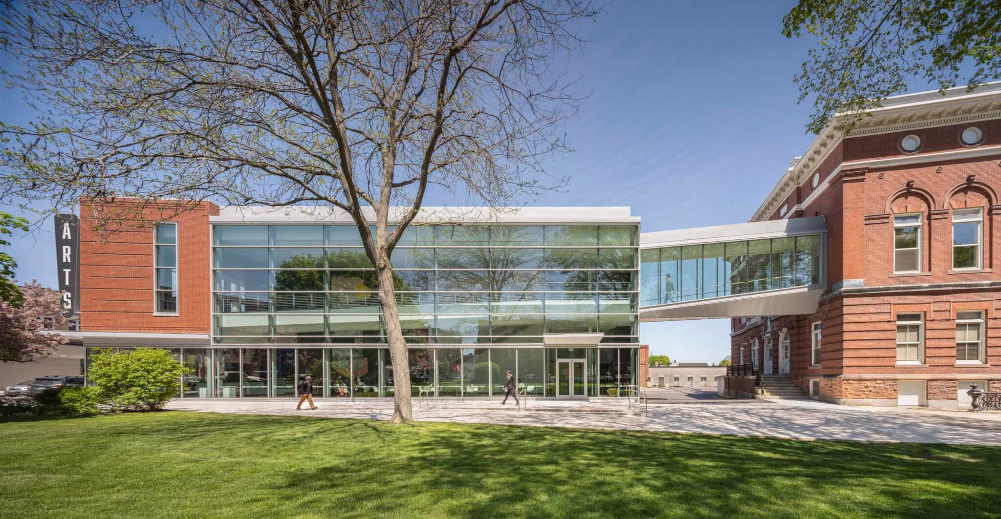 large spans of glazing on the Paul J. Schupf Center
