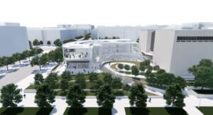 aerial view of site for Bezos Learning Center