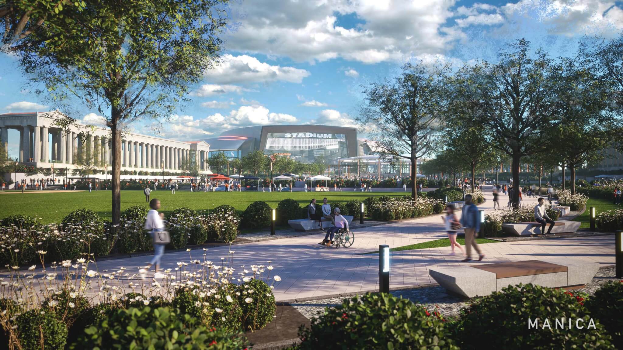 lawn space and paths