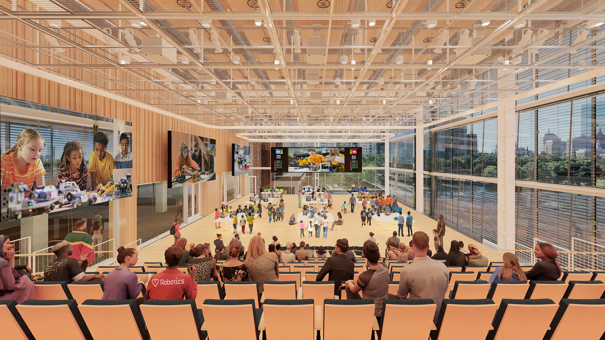 auditorium and seating with views of river