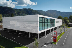 glass on exterior of building